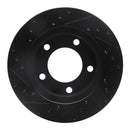 R1 76-86 Jeep CJ5 Front Right Drilled & Slotted Black Brake Rotor