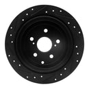 R1 10-20 Lexus RX350 Front & Rear Drilled & Slotted Black Brake Rotor Set