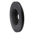 R1 08-21 Lexus RX350 Front Drilled & Slotted Black Brake Rotor Set