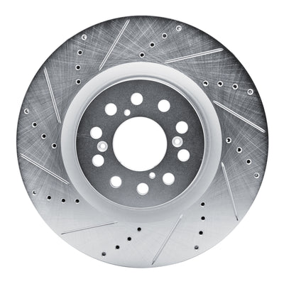 R1 17-25 Acura Integra Front Left Drilled & Slotted Silver Brake Rotor