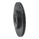 R1 09-14 Mini Cooper (Excl Clubman) Front Left Drilled & Slotted Black Brake Rotor