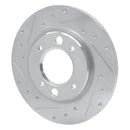 R1 71-89 Peugeot 505 Rear Left Drilled & Slotted Silver Brake Rotor
