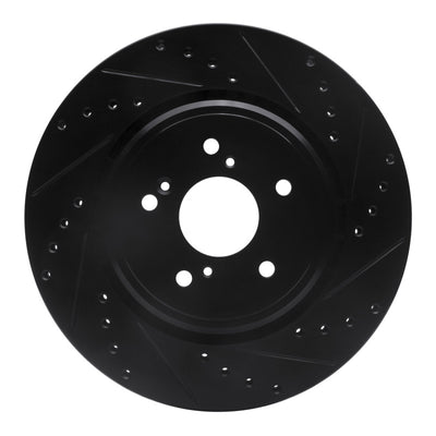 R1 14-20 Acura MDX Front Right Drilled & Slotted Black Brake Rotor