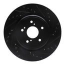 R1 14-20 Acura MDX Front Right Drilled & Slotted Black Brake Rotor