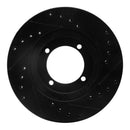 R1 92-98 Hyundai Tiburon Front Left Drilled & Slotted Black Brake Rotor