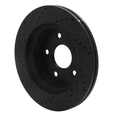 R1 02-24 Chrysler Aspen Front Drilled & Slotted Black Brake Rotor Set