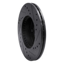 R1 99-07 Suzuki Aerio Front Left Drilled & Slotted Black Brake Rotor