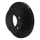 R1 02-06 Dodge Sprinter 3500 Front Left Drilled & Slotted Black Brake Rotor