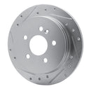 R1 98-05 Mercedes-Benz ML350 Rear Left Drilled & Slotted Silver Brake Rotor