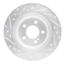 R1 07-13 Mercedes-Benz CL550 Rear Right Drilled & Slotted Silver Brake Rotor