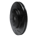 R1 03-10 Chevrolet Cobalt Front Right Drilled & Slotted Black Brake Rotor