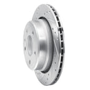 R1 88-94 BMW 740I Rear Left Drilled & Slotted Silver Brake Rotor