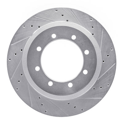 R1 11-22 Ford F-350 Super Duty 4WD Rear Right Drilled & Slotted Silver Brake Rotor
