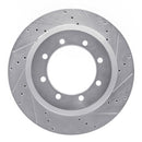 R1 11-22 Ford F-350 Super Duty 4WD Rear Right Drilled & Slotted Silver Brake Rotor