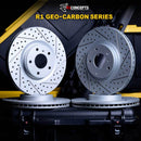 R1 03-07 Honda Accord Front & Rear Drilled & Slotted Carbon Coated Brake Rotor Set