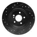 R1 03-16 Mercedes-Benz E280 (Canada) Rear Right Drilled & Slotted Black Brake Rotor