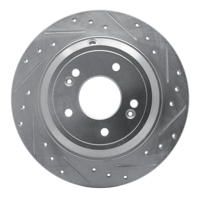 R1 09-20 Genesis G80 Rear Right Drilled & Slotted Silver Brake Rotor