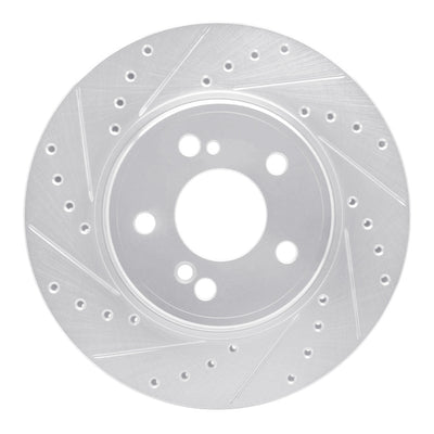 R1 93-02 Mercedes-Benz SL500 Rear Left Drilled & Slotted Silver Brake Rotor