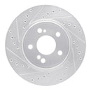 R1 93-02 Mercedes-Benz SL500 Rear Left Drilled & Slotted Silver Brake Rotor