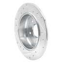 R1 99-11 Acura TL Rear Right Drilled & Slotted Silver Brake Rotor