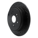 R1 01-08 Acura MDX Rear Left Drilled & Slotted Black Brake Rotor