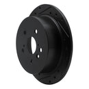 R1 04-09 Lexus RX350 Rear Left Drilled & Slotted Black Brake Rotor