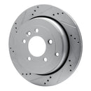R1 05-07 Land Rover LR3 Rear Left Drilled & Slotted Silver Brake Rotor