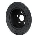 R1 90-93 Toyota Celica Rear Right Drilled & Slotted Black Brake Rotor
