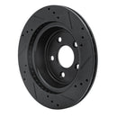 R1 08-10 Chevrolet Cobalt Rear Left Drilled & Slotted Black Brake Rotor