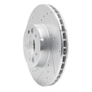 R1 98-02 Ford Crown Victoria Front Left Drilled & Slotted Silver Brake Rotor
