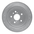 R1 04-09 Lexus RX330 Rear Left Drilled & Slotted Silver Brake Rotor
