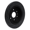 R1 13-19 Cadillac XTS Rear Right Drilled & Slotted Black Brake Rotor