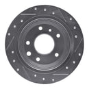 R1 86-89 Jaguar XJ6 Rear Left Drilled & Slotted Silver Brake Rotor