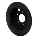 R1 95-02 Mazda Millenia Rear Left Drilled & Slotted Black Brake Rotor