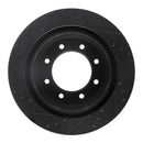 R1 12-21 Nissan NV1500 Rear Right Drilled & Slotted Black Brake Rotor