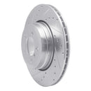 R1 05-08 BMW 760I Rear Left Drilled & Slotted Silver Brake Rotor