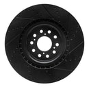 R1 17-25 Acura Integra Front Left Drilled & Slotted Black Brake Rotor
