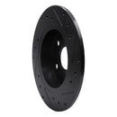 R1 11-16 Scion TC Rear Left Drilled & Slotted Black Brake Rotor