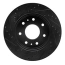 R1 09-09 Ford F-150 RWD Front Right Drilled & Slotted Black Brake Rotor