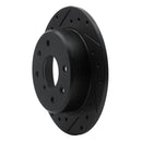 R1 86-88 Mazda RX-7 Rear Left Drilled & Slotted Black Brake Rotor