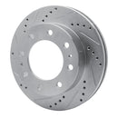 R1 01-25 Chevrolet Avalanche 2500 Front Drilled & Slotted Silver Brake Rotor Set