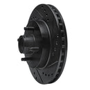 R1 87-93 Ford Mustang Front Right Drilled & Slotted Black Brake Rotor