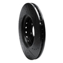 R1 14-23 Dodge Charger Front Left Drilled & Slotted Black Brake Rotor