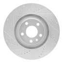 R1 05-11 Audi A6 Quattro Front Left Drilled & Slotted Silver Brake Rotor