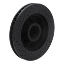 R1 93-95 Chevrolet G30 Front Right Drilled & Slotted Black Brake Rotor