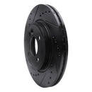 R1 02-08 Mini Cooper (Excl Clubman) Front Left Drilled & Slotted Black Brake Rotor
