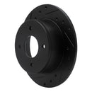 R1 79-81 Nissan 200SX Rear Left Drilled & Slotted Black Brake Rotor