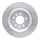 R1 2008-2011 Saab 9-3 Rear Right Drilled & Slotted Silver Brake Rotor
