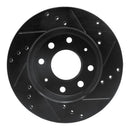 R1 88-07 Dodge Colt Front Left Drilled & Slotted Black Brake Rotor