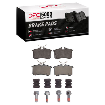 DFC 10-13 Audi A3 Rear Drilled & Slotted Geoperformance Rotors 5000 Advanced Brake Pads w/Hardware